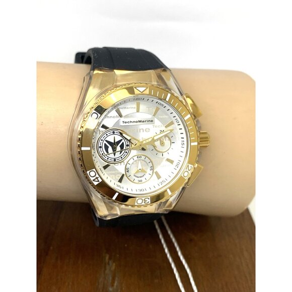 Technomarine Women\'s Watch TM-118136 Quartz Silver Dial Black Rubber Strap 40mm main image 11